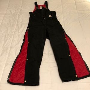 Carhartt bibs like new, firm duck, quilt-lined